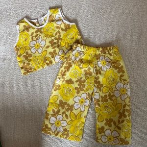 Joon Bird vintage fabric toddler two piece outfit.